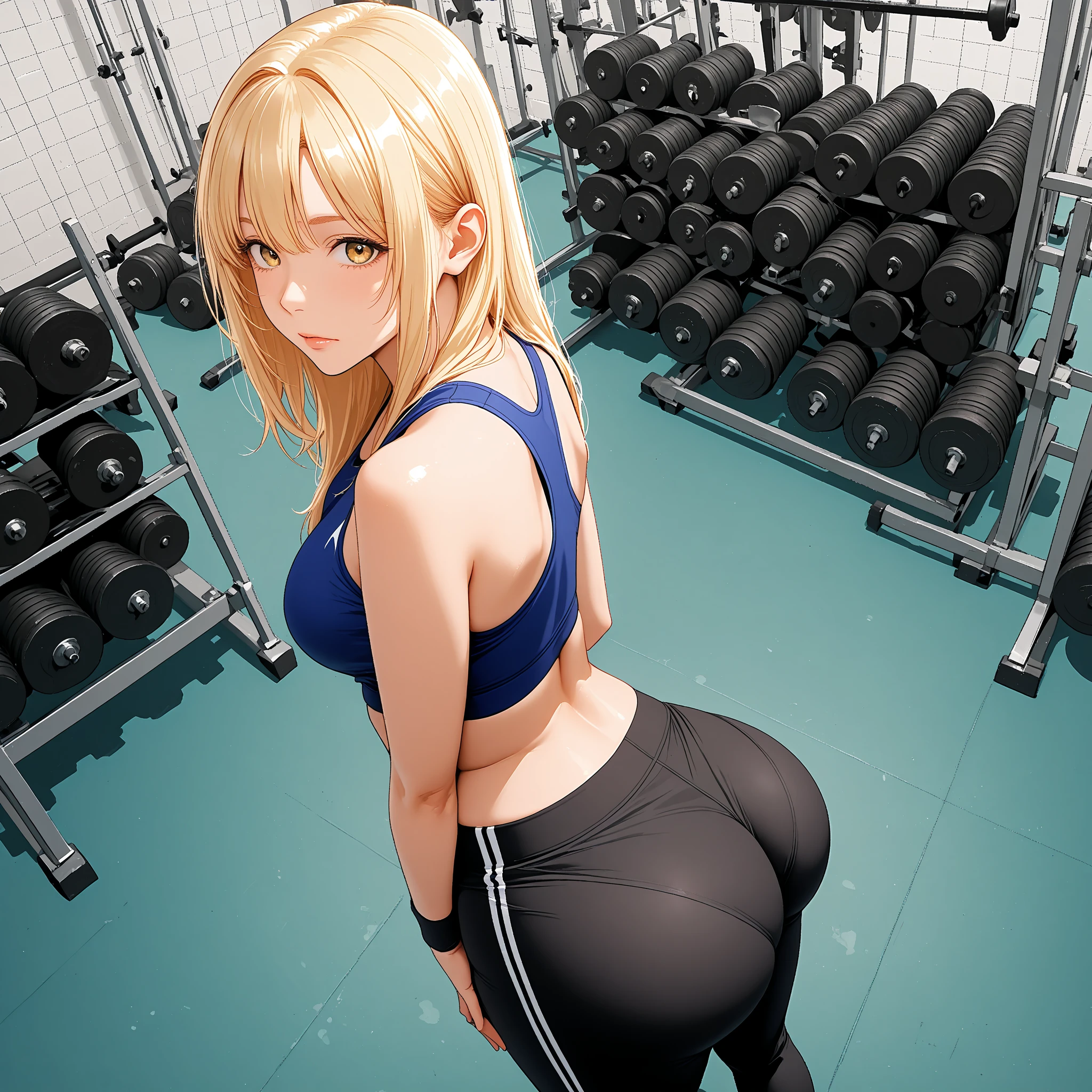 gym　volleyball　big breasts　Fair skin　high school student　ponytail　valley　Beautiful butt　