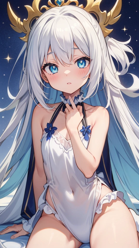 (masterpiece)、(highest quality)、((Super detailed))、(super delicate)、pastel colored hair、beautiful breasts、side boob、Beautiful butt、Eroi Bikini、Sea of night、fantastic starry sky