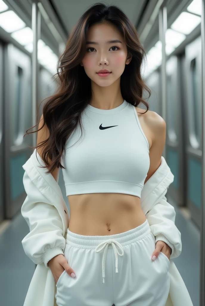 Highest quality、Highest quality、Masterpiece、girl((American、half、18-year-old、as soon as、Highest Bust、Medium Bust、Wide open chest、Red glowing eyes、Black Ear、Red Mesh、Disheveled Hair、Loincloth、thin、The best valley、Open chest、hair ornaments、Full body view、pants、Sports Bra、Random Pause))、high quality、Beautiful Art、background((military base))、flight、Flying Debris、Depth of text、movie、Visual Arts、Perfect Art、8K、Genuine、Special Angles