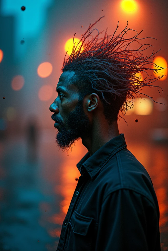 mysterious black man with black smoke all around