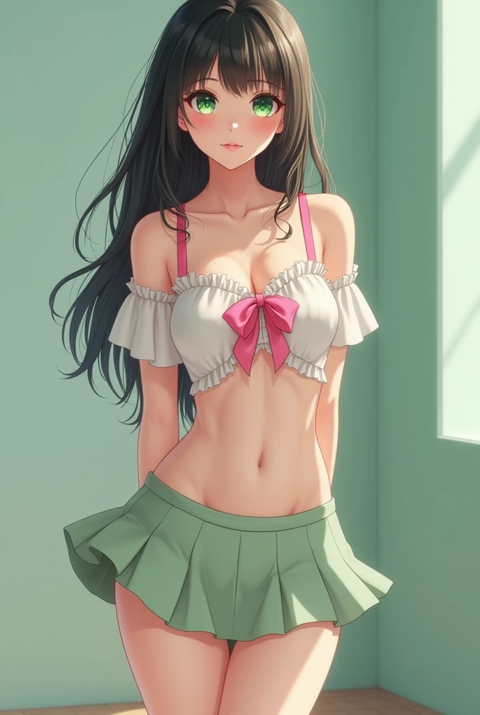 The Sailor Jupiter of your dreams, brought to life in a beautiful and intricate portrait. Her emerald green skirt and rose pink top are perfectly complemented by the sharp knife she holds in her hand. The level of detail in this piece is reminiscent of the meticulous artistry found in the Knights of the Zodiac series. A true masterpiece that captures the essence of fantasy and anime in one stunning image.
