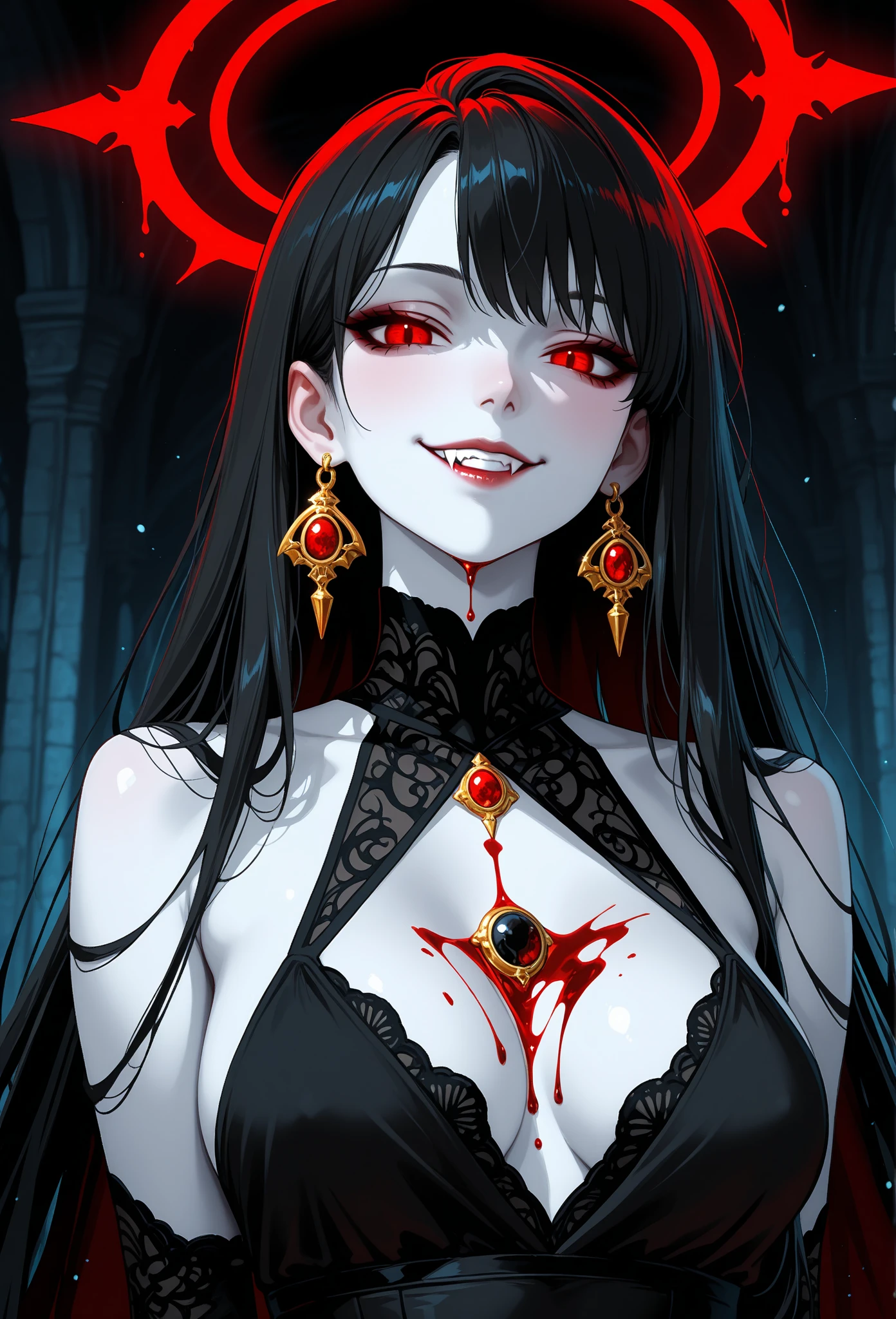 anime girl with red eyes and a white top holding a red bag, black - haired mage, succubus | medieval, albedo from the anime overlord, morgana from league of legends, made with anime painter studio, senna from league of legends, samira from league of legends, albedo from overlord, gapmoe yandere grimdark