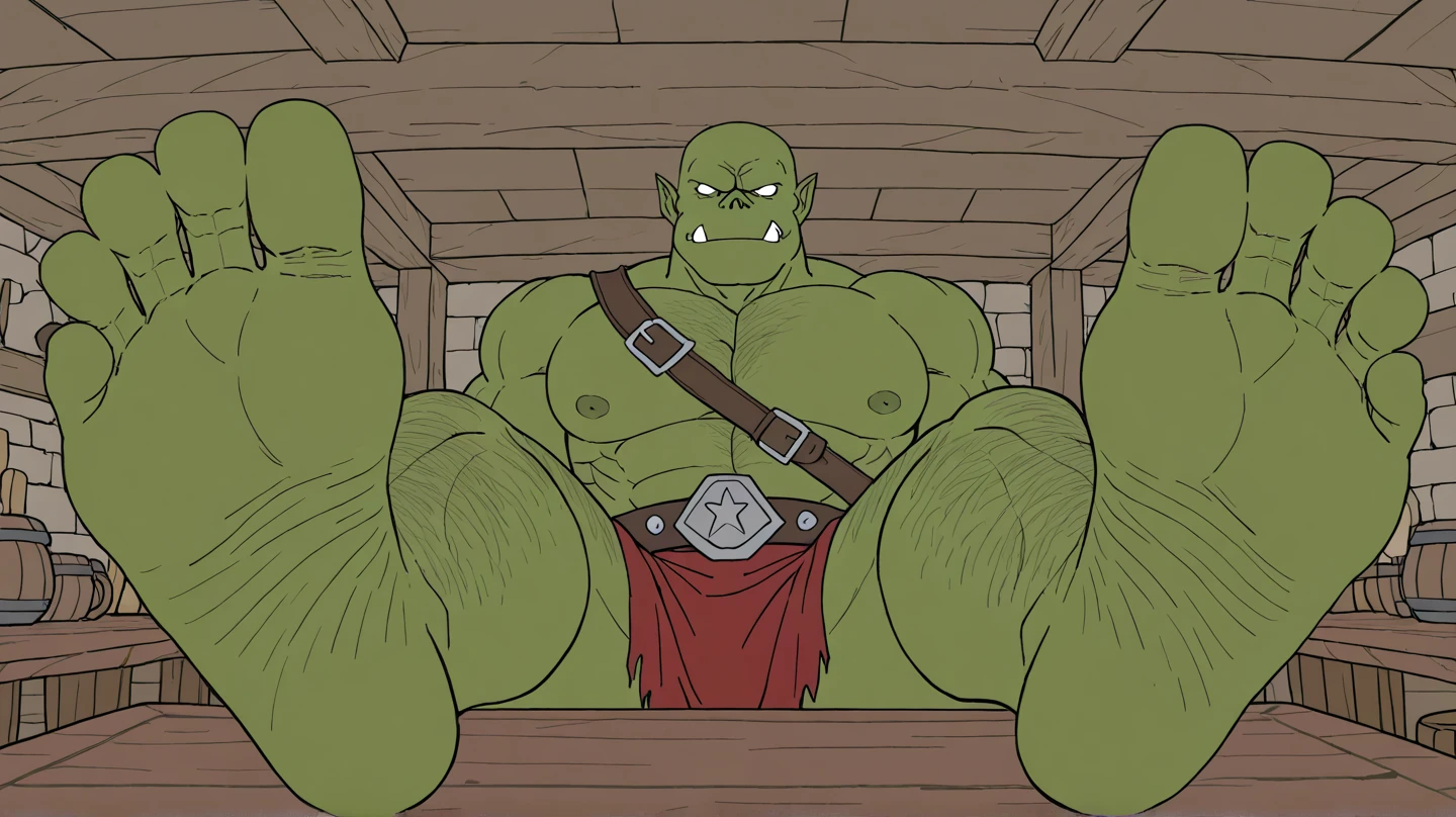 score_9, score_8_up, score_7_up, solo, male focus, male, orc, green skin, tusks, beard, outdoors, micro armor , shoulder armor, breastplate, upper body, closed mouth, pauldrons, night, night sky , (( nude )) , massive anal bead , full body , boots , penis , laying spread legs , legs up , massive ass , dripping milk form nipples , tear , ashamed face