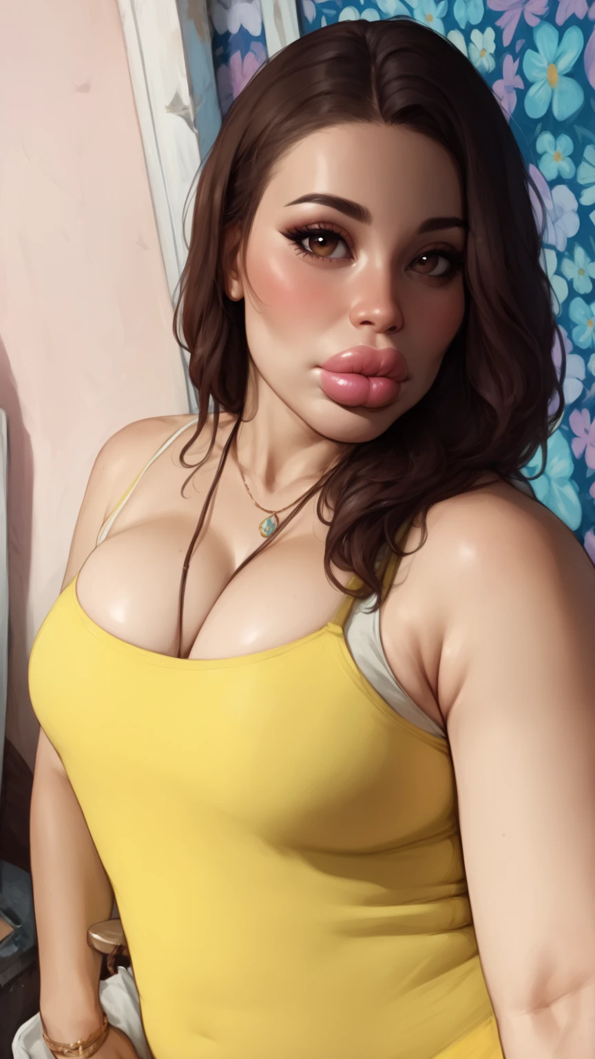 (best quality,4k,8k,highres,masterpiece:1.2),ultra-detailed,realistic,sexy high school girl with orange hair in a garden setting,beautiful detailed eyes, beautiful detailed lips,extremely detailed eyes and face,long eyelashes,flawless skin,pink panties peeking from under the skirt,gorgeous pink and black ,fitted skirt accentuating the curves,plaid pattern on the skirt,cropped white blouse,unbuttoned top buttons,large round breasts,confident and alluring pose,sunlight filtering through the trees,soft warm lighting,floral background, vibrant colors,portraits,high contrast,color grading with warm tones. ((cameltoe)), Hard nipples