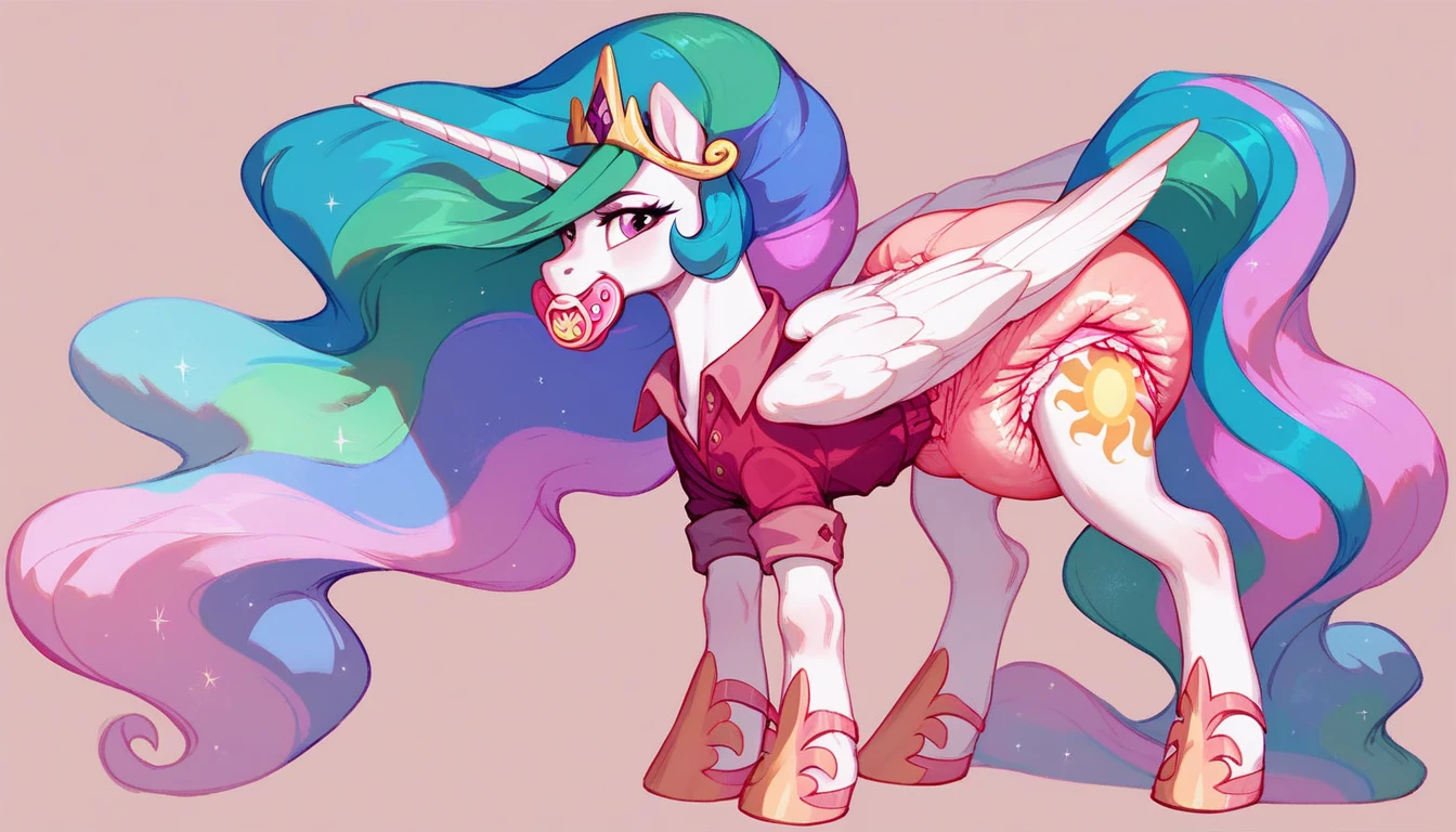 score_9, score_8_up, score_7_up, score_6_up, explicit, duo, Princess Celestia, alicorn, anthro, mare, stallion, penis, balls, clothing, public, urine, watersports, pissing inside, piss drinking, sex, penis on face, smegma, foreskin, group sex, gangbang, foursome, mmmf foursome, handjob, blowjob, oral, straight, flaccid
