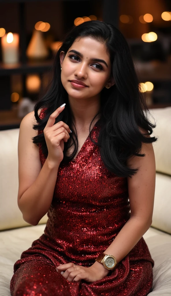 tv_Mandip_Gill_A , , flirty expression, wearing a sequin dress, wearing a diamond choker, red lips, dramatic makeup, sitting in a restaurant, holding a glass of wine, medium closeup shot,, (((epic-Ultra-HD-details, epic-Ultra-HD-highlights, upscaled-resolution, optimal)))