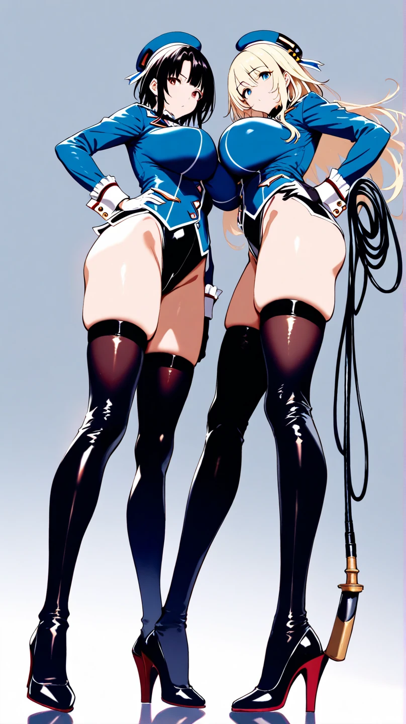2 girls, Felix Argyle and Soraka, ball gagged, bdsm, dakimakura, high heel boots, latex dress, Best quality, masterpiece
