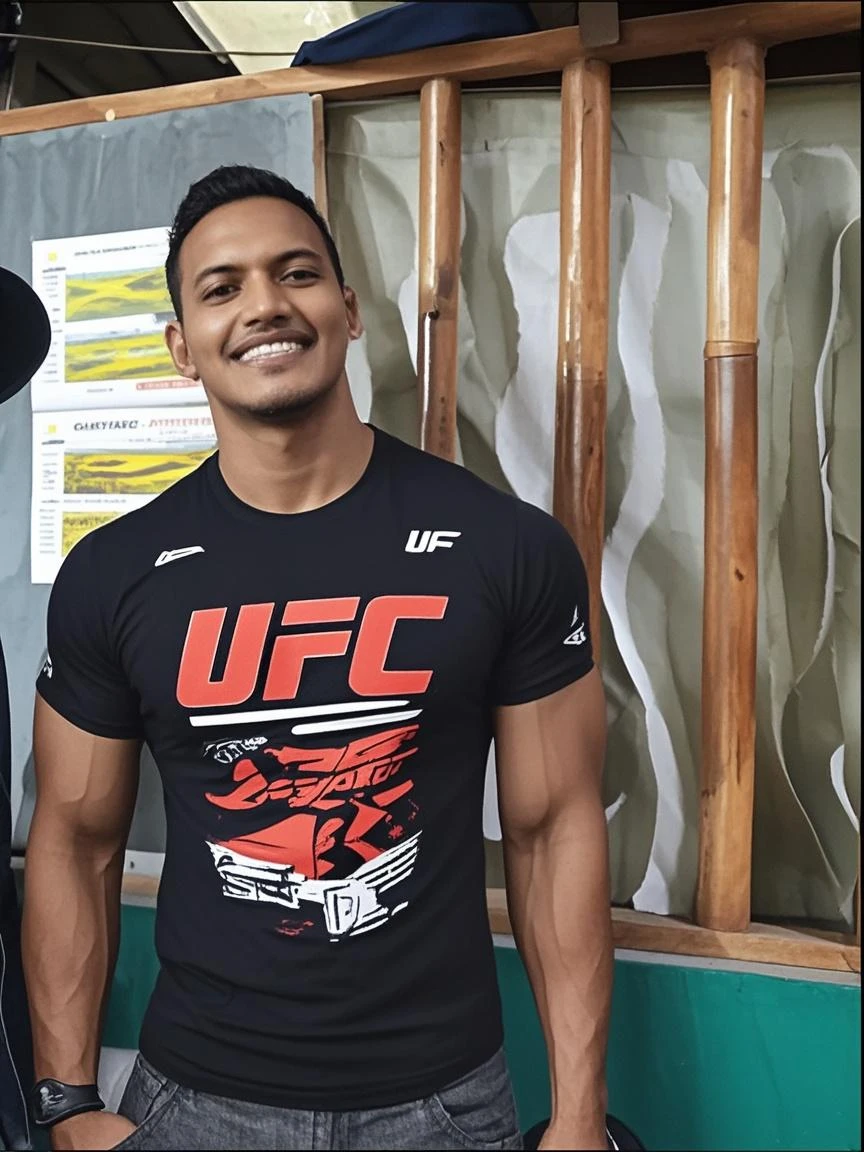 (masterpiece, best quality:1.2), ultra realistic, realistic, unreal engine 5, anatomically correct, textured skin, super detail, high details, detailed eyes, detailed face, best quality, 8k, black eyes, male focus, solo, buakaw, very dark skin, dark-skinned male, topless male, muscular, bara, abs, large pectorals, buzz cut, manly, heroic muay thai, fighting stance, pose, topless male, golden shorts, clenched hands, northern field, windmill,