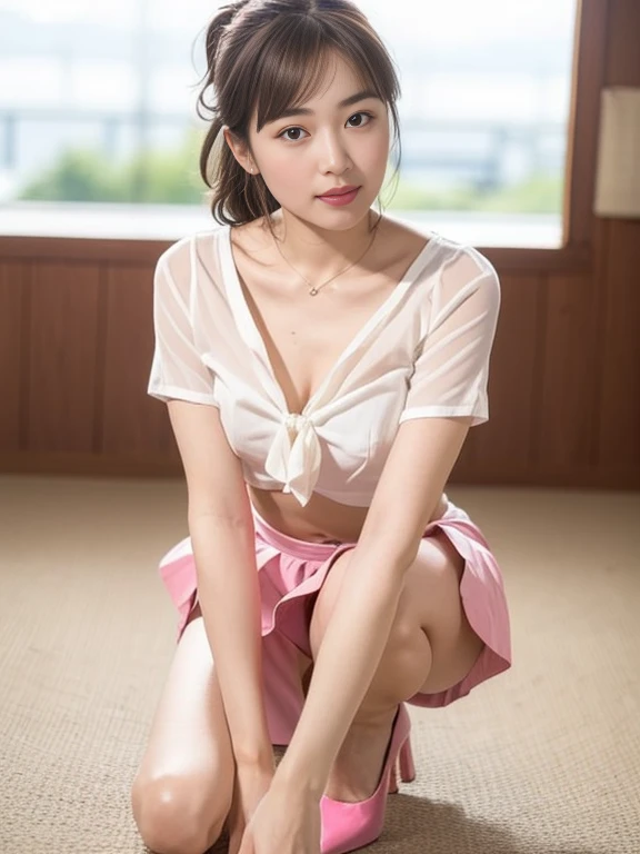 One Girl、(Japanese girl sitting on a bench and showing her panties)、(Bokeh Depth of Field:1.4)、Lips parted、Expressionless、Realistic、tights、Skirt、Skyline、Realistic、アップSkirt、Skirtリフト、highest quality、masterpiece:1.3、超A high resolution、View from below:1.4、Panties close up:1.3、White lace panties、Embarrassed look:1.3、smile、The background is a night view、((Spread your legs out to the side:1.4)),(topless:1.5)