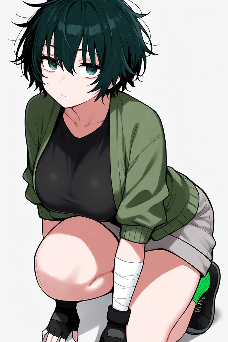 (masterpiece, best quality:1.2), 1girl, solo,standing_split,
shizuku (hunter x hunter), long hair, without black sleeveless short vest,