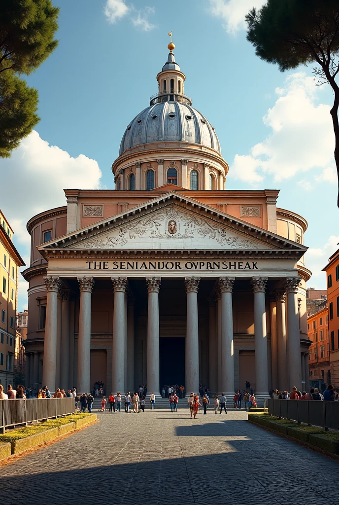 people are standing in front of a building with a fountain, pantheon, roman architecture, rome, on a great neoclassical square, in a city with a rich history, surrealistic roman architecture, roman monuments, old roman style, by Pogus Caesar, roma, ancient roman style, eternal city, many columns, neoclassical architecture, roman columns