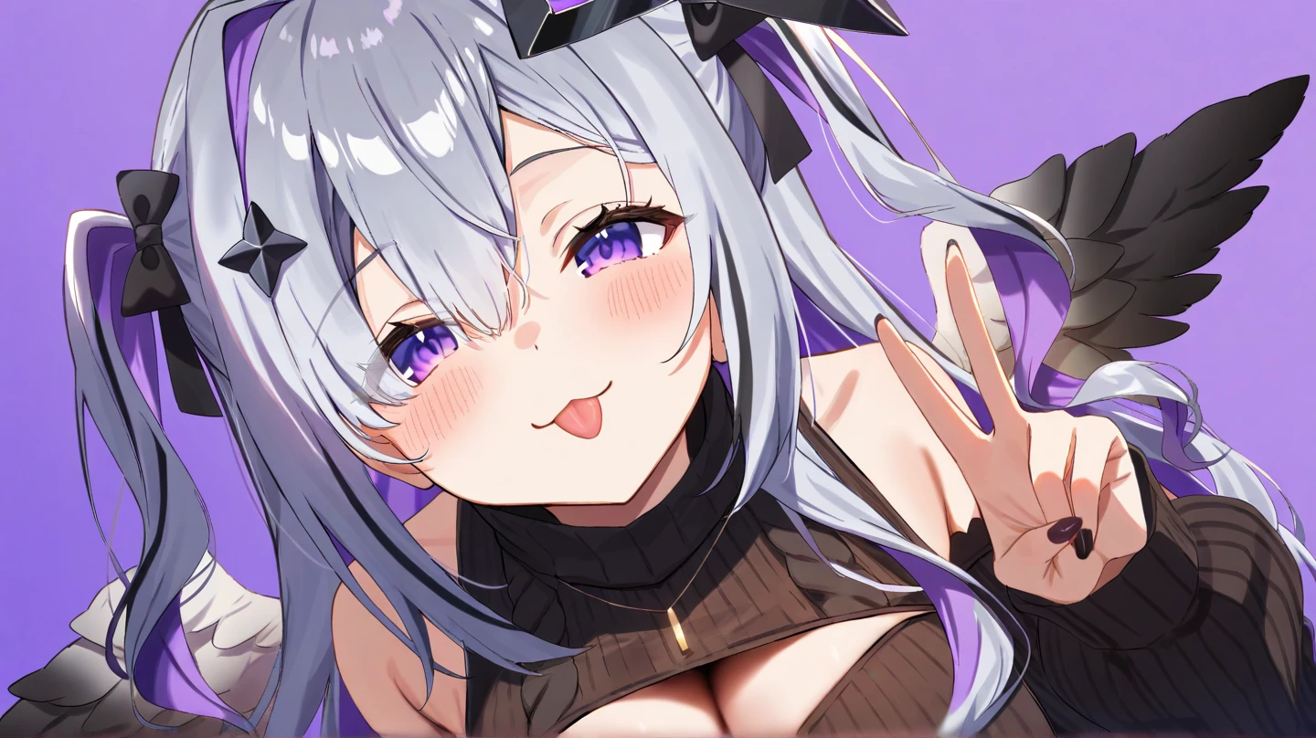 NSFW,Hololive,Shion Murasaki、1 female、Long Hair,Embarrassed,blush,(Perfect hands),(Perfect Anatomy),(masterpiece),(highest quality)