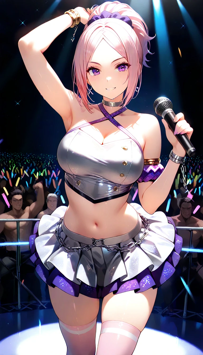 mastute piece,Best Quality,insanely detailed,8k cg,nsfw,
(shoot upper body:1.3),
(1girls:1.3),standing,looking at viewr,body in front,((both arms behind back:1.4)),(orchestra costume1.3),break,
blush,shy,(ecstasy face),(trembling:1.2),break,(light purple hair:1.2),
break,
perfect breasts,perfect teats,(open mouth:0.9),(large breasts:1.3),
(stage:1.1),(concert venue),