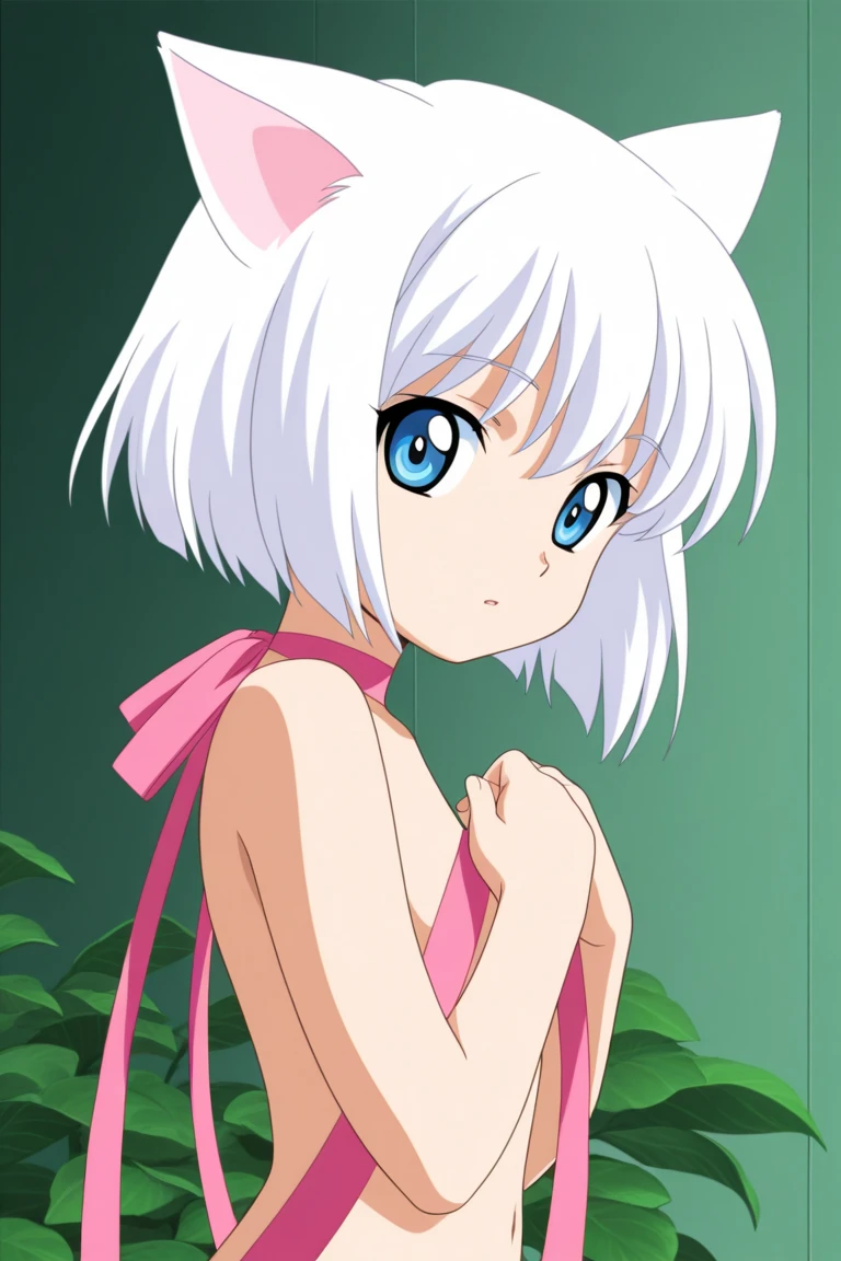 anime girl with cat ears and tail in a white bikini, neferpitou, holo is a wolf girl, anime catgirl, white cat girl, cute anime catgirl, seductive anime girl, beautiful anime catgirl, white - haired fox, holo if a wolf girl, wolf ears, attractive cat girl, nyaruko-san, anime moe artstyle