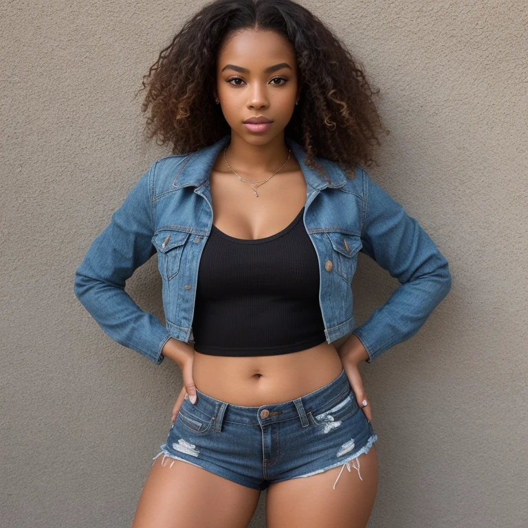 Black girl showing her
