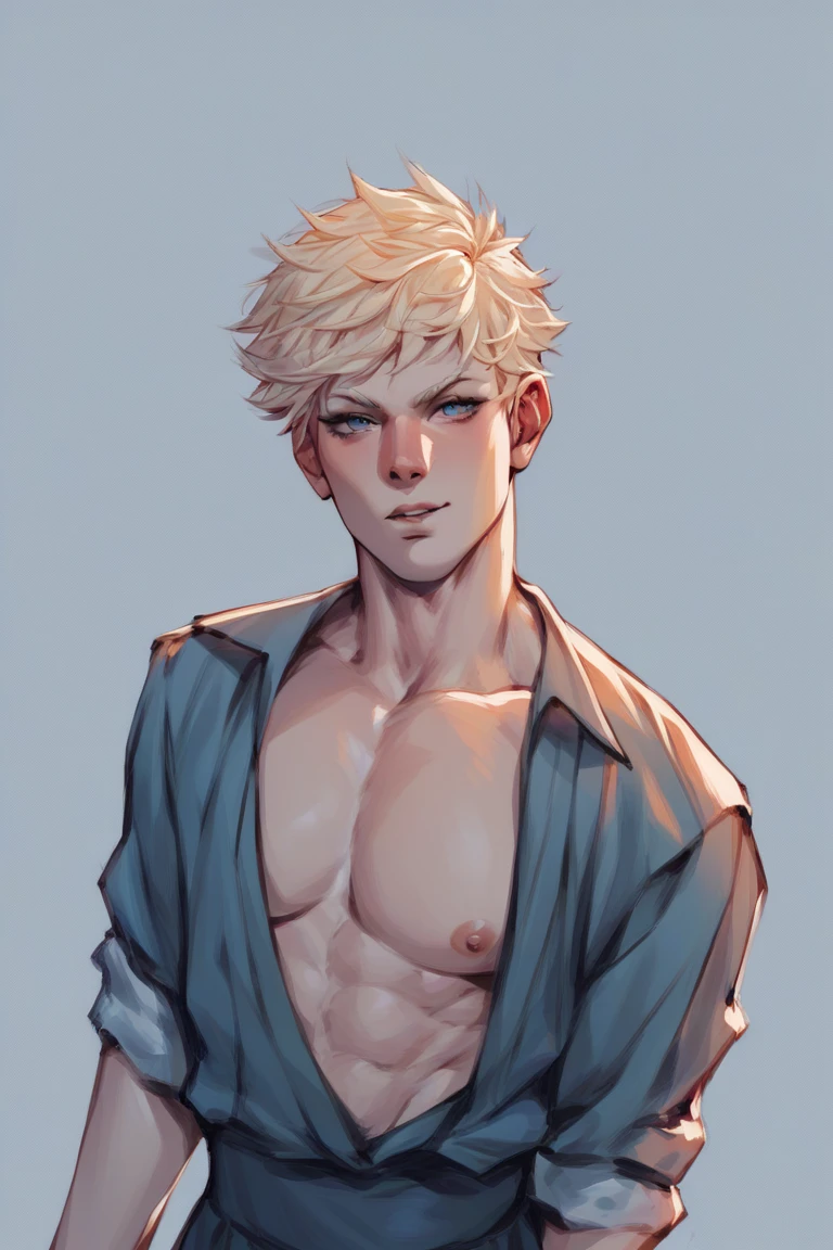 (best quality), 1boy, tanned skin, blonde hair, short hair, side bangs, beautiful hairstyle, blue eyes, perfect eyes, femboy, slender, handsome, attractive, fully clothed, skinny body, (cat ears), masterpiece, anatomically correct, highres