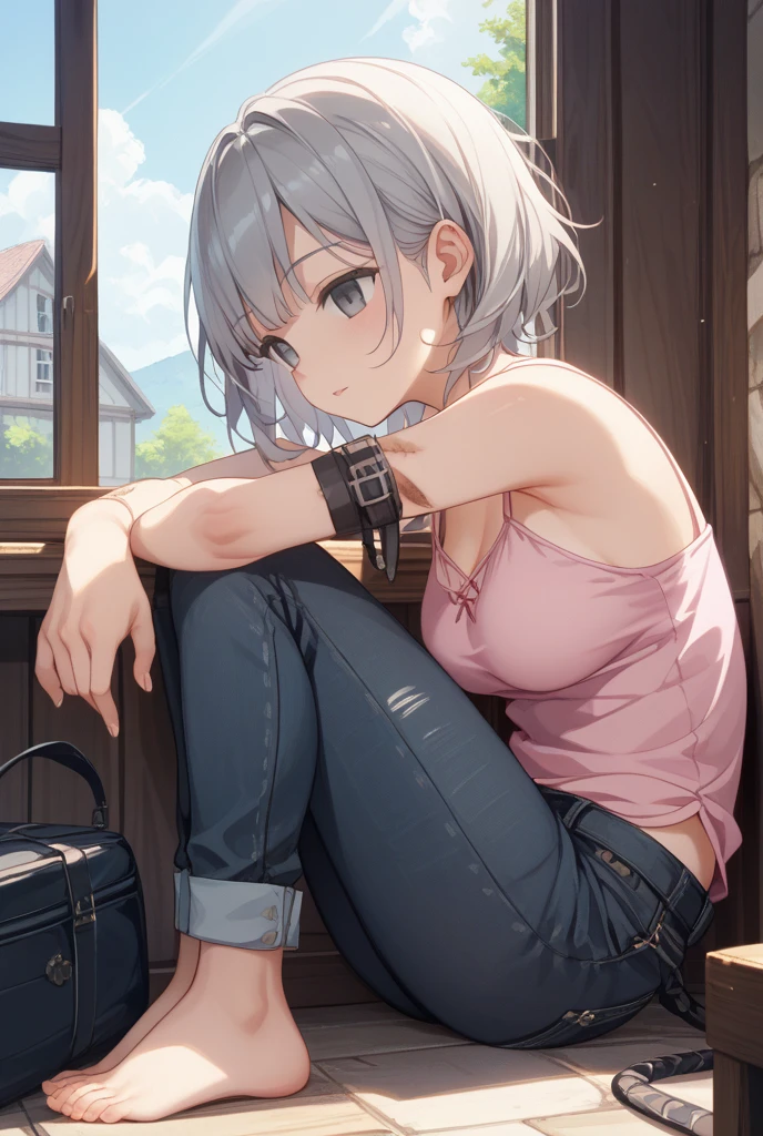 1 girl, smiling, sitting