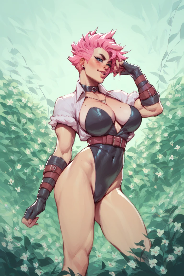 Naked, tall woman , high-waist e seios gota, Kale, mulher pelada Kalea, high skinny thighs, Legs long, high-waist, Kale sem roupa enorme enorme ((work of art)),(((best qualityer))),((character design sheet)) ,((Vulgar)) , voluptuous girl, ssmile,((between the breasts)) , , pink hair, pink hair