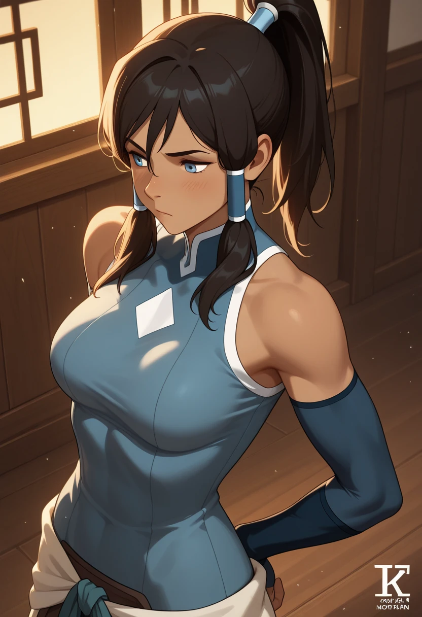 Korra dark akin  woman  ponytail 