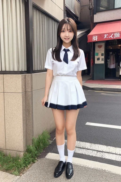 、middle Schooopen、uniform、School、M-shaped spread legs、Looks embarrassed、lift up the skirt、nsfw、short skirt
