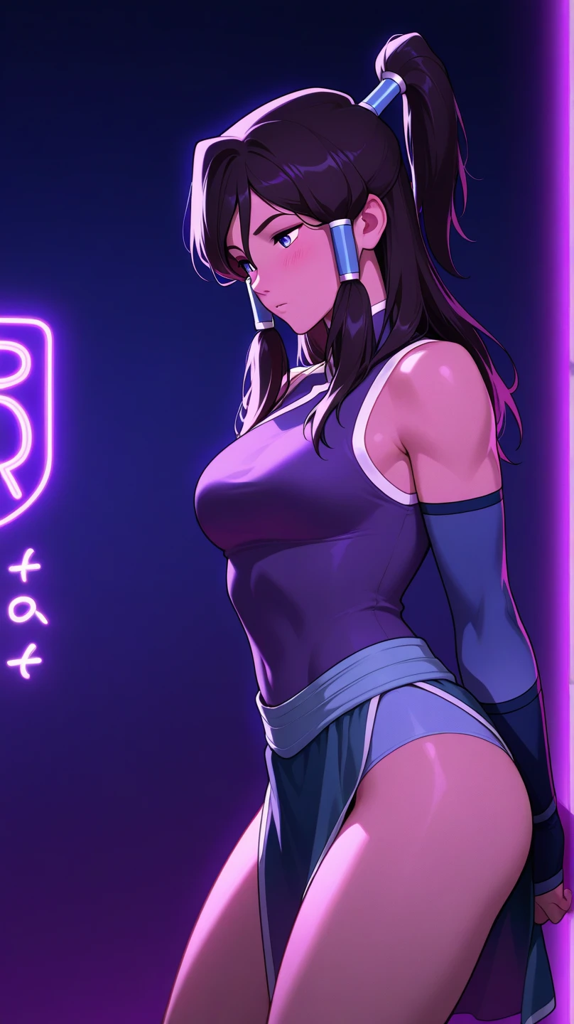 top-quality、Top image quality、masterpiece、girl with((cute little、18year old、Best Bust、Medium bust、Bust 85,Beautiful blue eyes、Breasts wide open,Long Black Hair、A slender、Middle knot、Black Sports Bra、White short skirt,Reflecting the whole body、Black perforated gloves、Sweating、Straight punch、Splattering sweat))hiquality、Beautiful Art、Background with((clubhouse、Blue lighting、Purple Laser Illumination、Red laser illumination,Yellow laser illumination,fitness club、natta、Virtual Worlds)),masutepiece、Elaborate design、visualart、depth of fields、The best lighting、highestdetailed、8k,Super delicate
