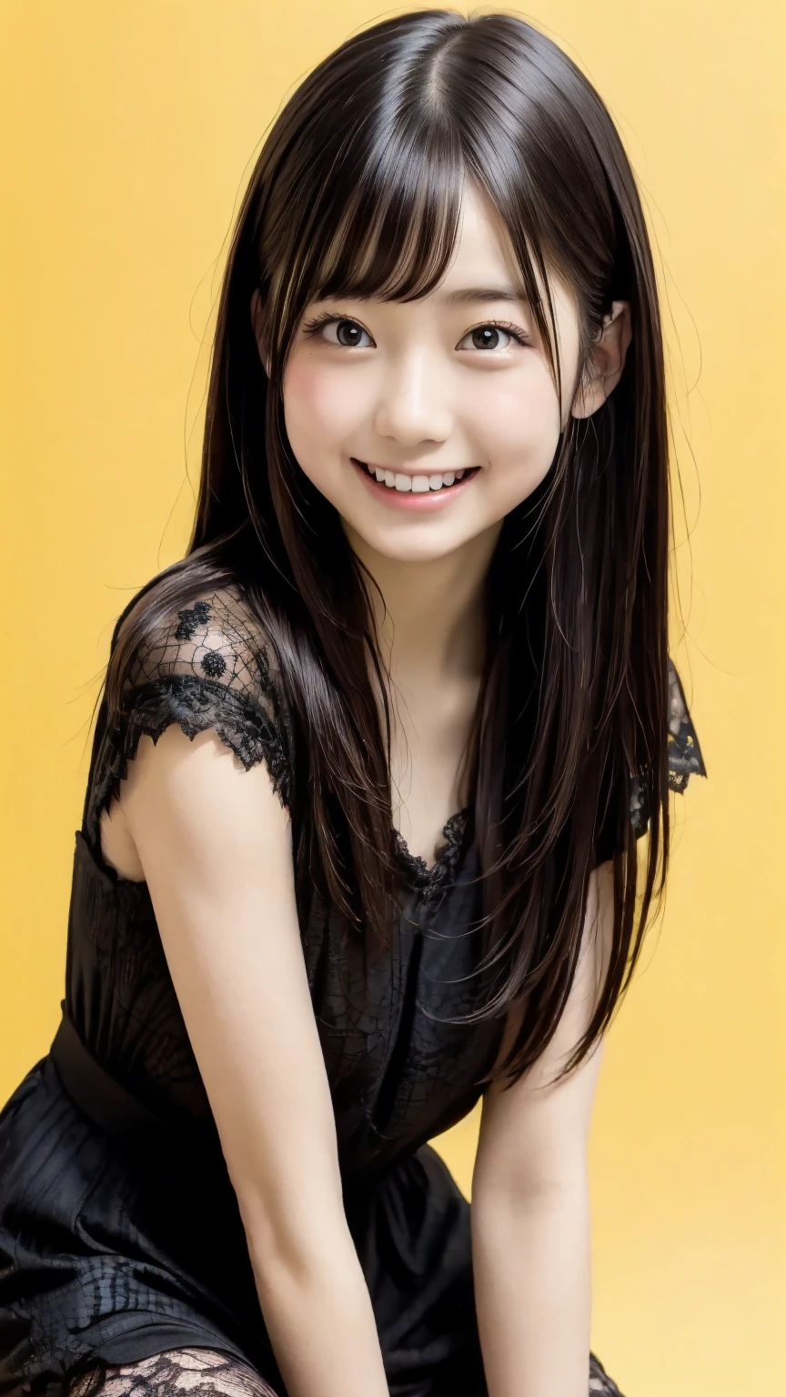 (8k、Raw photography、Highest quality、masterpiece:1.2),(Black Hair、Dark Eyes:1.9),(:1.6)、View your audience,Viewed from the front,White skin,(:1.4)、(Tight waist:1.6)、(Clothes that accentuate the shape of the breasts:1.4)、(Big Breasts :1.6)、Slim figure、Ultra-high resolution,beautiful,beautiful fece,(One person、No background:1.9),whole bodyボディー,Japanese women,(reality的:1.37)、Photon Mapping,reality、(Baby-faced and cute: 1.4)、(Cute Smile: 1.8)、(Round face: 1.8)、Radio City、Physically Based Rendering、Depth of field rally background、photograph, (:1.8),(:1.6),whole body、Great quality