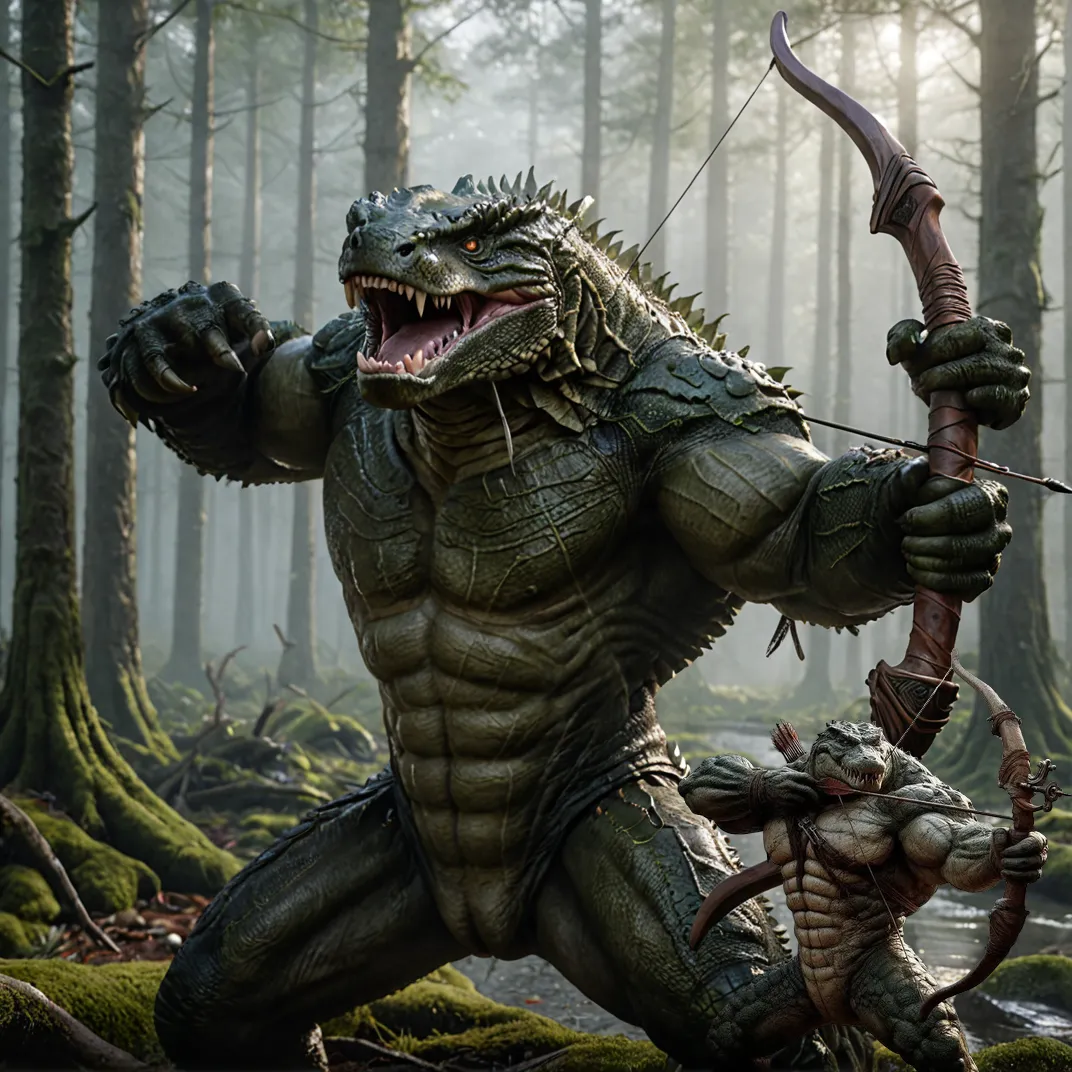 A muscular elder and his pet dragon, no algo de uma montanha observando o terreno inimigo, The man holds a staff and the dragon stands behind him, detalhes intrincados, Arte fantasia, espetacular, Arte premiada