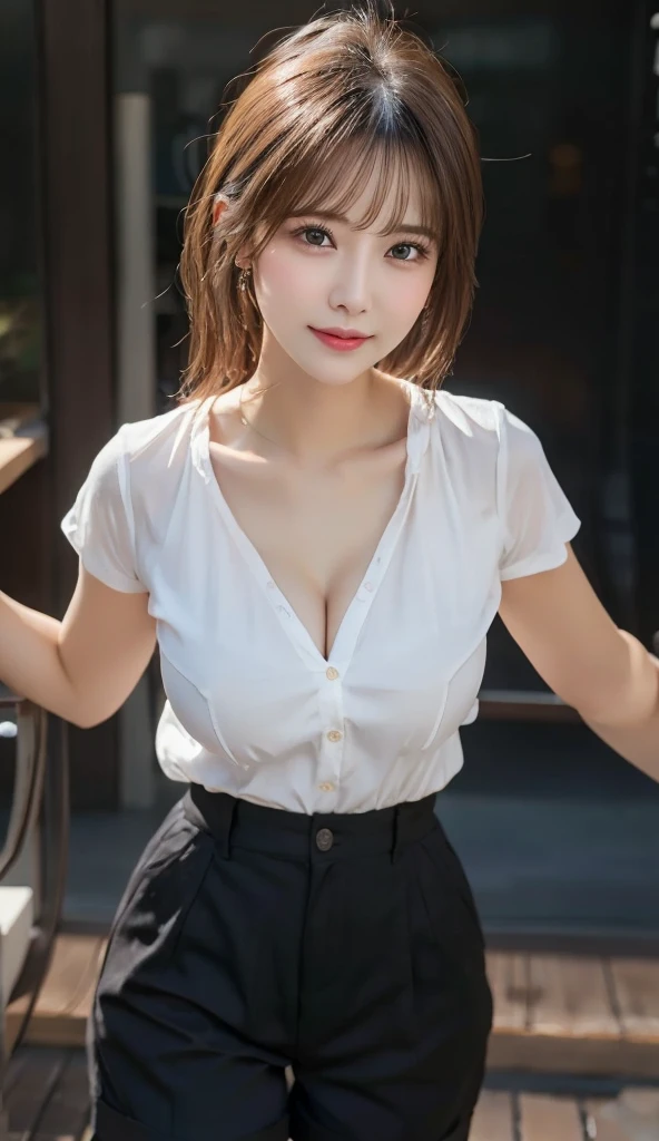 (8K, Raw photo:1.2), Detailed face and eyes,Best Quality, 超A high resolution, Highly detailed ,intricate detailes ,masutepiece ,Cute Girl , Soft cinematic light, Hyper-detailing,Sharp Focus, High quality, Blonde hair, bob cuts, tits out, (((Ivory color business suit top and bottom)))、See-through blouses and see-through bras、Minuscule panties、Small micro panties、Pubic hair can be seen through the lace of the panties、(((Panties are brightly colored lingerie panties made of lace material)))、(((See all panties)))、(((The skirt is definitely worn)))、(((Lift skirt hem)))、Sit in a triangle with your thighs slightly inward、panties focus、Detailed lace panty pattern、(((Lifting skirt while standing to show off panties to camera)))、(((Lift the skirt bigger and bigger、Show your panties to the camera)))