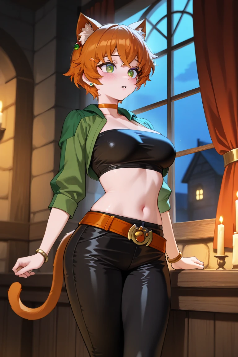 merula, full body, thighs, high heels, solo girl, medium tits, camoufage pants, top, belly