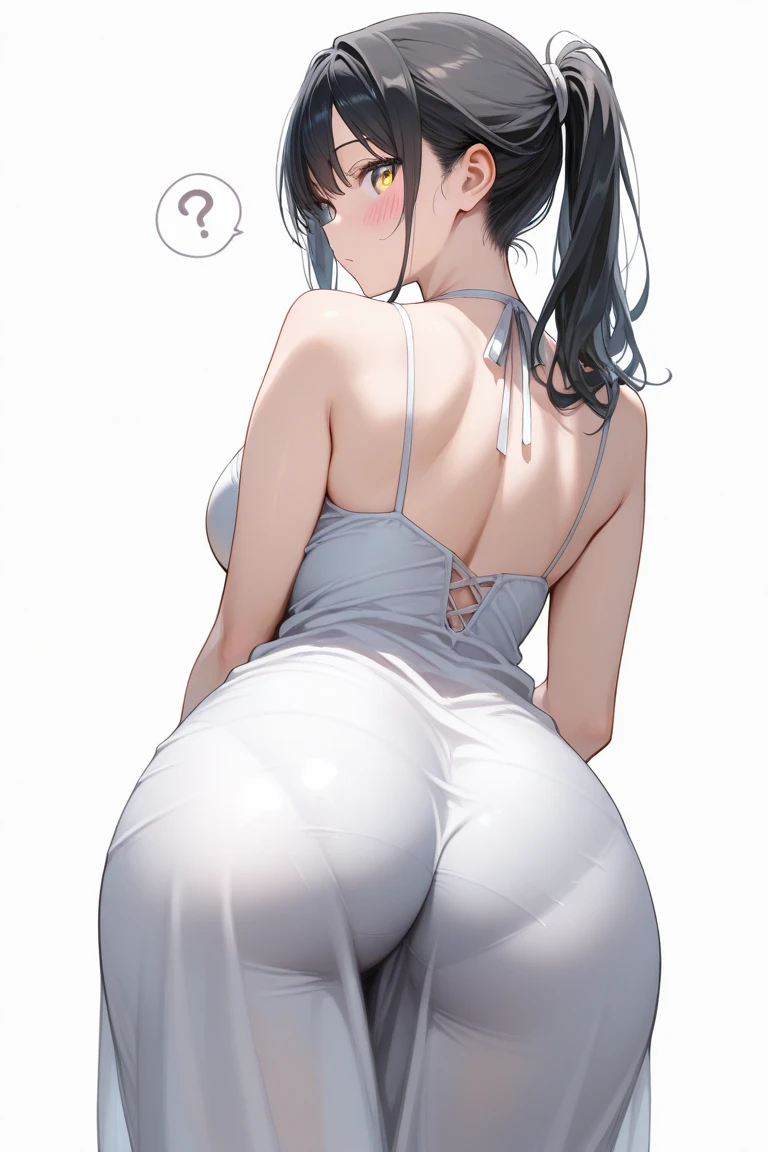 Highest quality、masterpiece、break、High resolution、One Girl、Droopy eyes、Wear a collar with a lead、((Full nudity))、Dark navy hair、Twin tails、Droopy eyes、Saggy breasts、Kneeling、look back、Shooting from behind、I can see your beautiful asshole、Troubled expression、Drooling from the mouth、Sweat、Cumshot、Sperm splattering