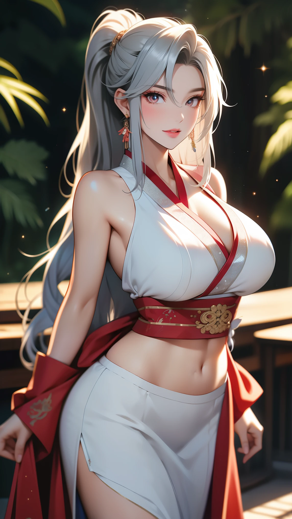 high quality,HD,16K,Sharp Line,1 Girl,fantasy, （Fire Spirits）,Pretty Face, Large Breasts, Beautiful legs,In the mountains,Focus Girl,detailed Pretty Face,Detailed clothes,beautiful eyes,Cool,Sexy,Dynamic Angle,穿着华服的神明Strike a pose拍照, Ancient mysterious sexy goddess, Traditional beauty woman, Beautiful female warrior god of war , Beautiful sexy goddess, Gorgeous role-playing, high, Beautiful young girl, Beautiful woman, 华丽Beautiful woman, Complex clothing,Chinese Mystical Aesthetics, Beautiful Asian ancient mysterious girl, Extremely detailed shot of the goddess, Jaw-dropping sexy beauty, Big breasts deep neckline sexy belly button（butt), (bedroom), (Sexy Girls), masterpiece, best quality, Bangs, blush, Chest, clavicle, Eyebrows visible through hair, (Ombre gold hair), Jewelry, Long hair,Bright Eyes, ring, (solitary), illustration, fashionable, miss, Strike a pose, background, element, confident, Express, Accessories, majestic, striking, key point, Dynamic poses, ((plump)), (black))Woman in transparent dress,Viewer,(((Full breasts, Keeley University))),Slim waist,(Navel exposed,Bare waist), Long hair, extreme detailed details, 详细的fantasy艺术, Stunning character art, Beautiful and exquisite character art, Beautiful transparent dress, Very detailed, Large Breasts，Chest，Golden ratio figure，Beautiful figure，Ultra wide-angle shooting，Full body shot拍摄，Body close-up，Full body shot，Wearing a pleated tulle skirt，柔和动漫illustration, 柔和的深色background，Fujifilm XT3 Clear focus, f 5.6, High Detail, Clear focus,(Wearing openwork clothing),, (Natural light), (Tempting)translucent, Good velvet quality, Compared, Divine Light,, Silver hair, 天空background, Absolute Strength,Female Shinmei，穿着性感丝绸的Female Shinmei,，Large Breasts，Chest，Golden ratio figure，Beautiful figure，Ultra wide-angle shooting，Full body shot，Body close-up，Full body shot， Wearing a tulle dress, Model shooting style, Large Breasts，饱满Chest，Golden ratio figure，Beautiful figure，(Extremely detailed CG 8k wallpaper unit), The most beautiful artistic photos in the world, , 8K 超HD, ) on the beach，Sexy lazy posture，Sexy seductive expression，best quality,masterpiece,Ultra-high resolution,(Practical:1.4),original photo,Ultra-high resolution