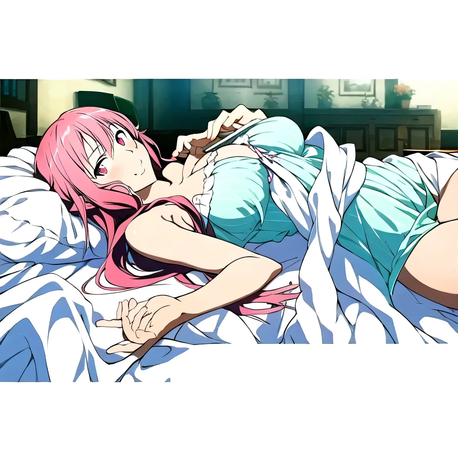 At night, in a room at an inn, the gravure idol Mitsuri Kanroji is fingered and reaches climax.