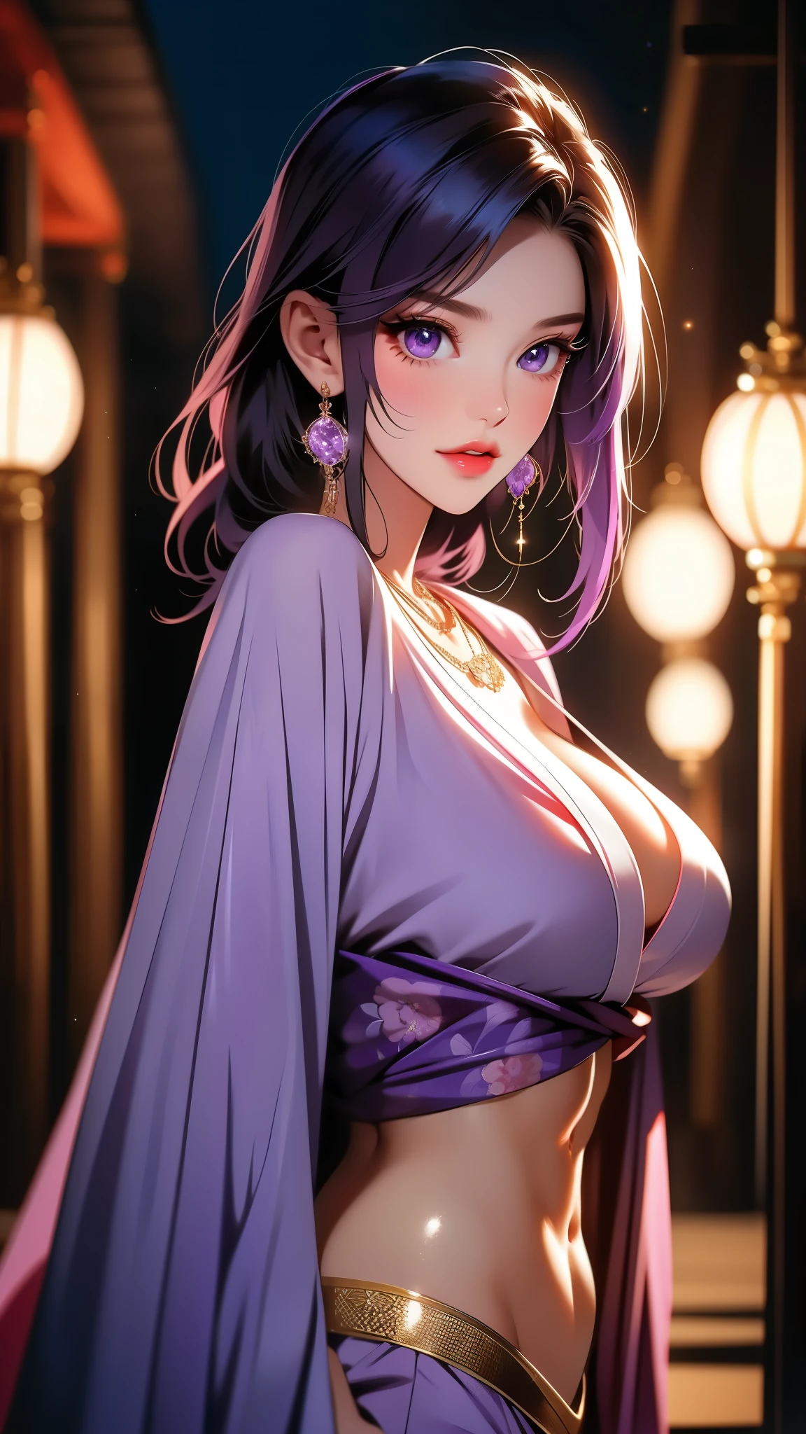 (top-quality: 1.3), (masterpiece: 1.3), (Super Detail: 1.3), (wall-paper, one girls: 1.1)、(Detailed ultra-oily shiny skin:1.1)、(Yukata at the ryokan:1.2)、Brown hair、Longhaire、Straight hair、Beautiful sister、ssmile、(Ryokan rooms:1.2)、(Beautiful Large Breasts:1.3) 、traditional Japanese room、sexypose、is standing、fullbody image、ssmile、((Top Nudity)),Medium bulging female bare breasts、NSFW、(open clothes), (nudity, no wear, full nudity:1.1), (breasts out), (panties:1.5), pink panties, (panties shot)