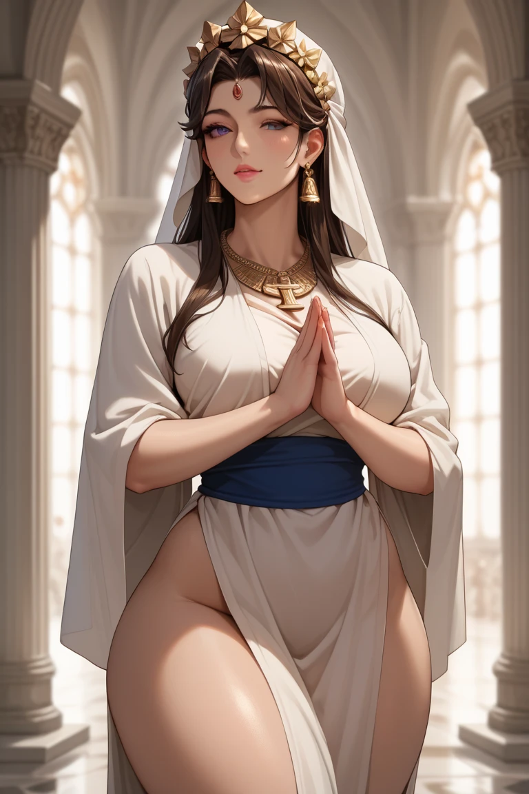 (masterpiece), super detailed, super detailed, 4k, best quality, 8K, HDR, looking at the viewer, 20 year old Indonesian girl, full body, beautiful and cute baby face, (Korean mix),beautiful woman with medium breasts, wearing a colored luxurious hijab white, (completely naked),(wearing a white hijab),Round Breasts, slightly Fat, upper body, Perfect Portrait, Bokeh Effect, Viewer's View, Underarms, Perfect Eyes, Perfect Hands, Perfect Fingers, sexy thighs, sexy legs, hips sexy, blusher, absurder, pretty girl, kawaii, all body, (naked:1.5),(nipples),(breast size: 1.2), ( (adorable: 1.2 )), ((masterpiece:1.1)), inside the mosque, on a small carpet, praying, practicing Islamic prayers, Islamic prayers, leaning his forehead to the floor and hands touching the floor next to both sides of his head, there is an open Koran in front of him on the floor