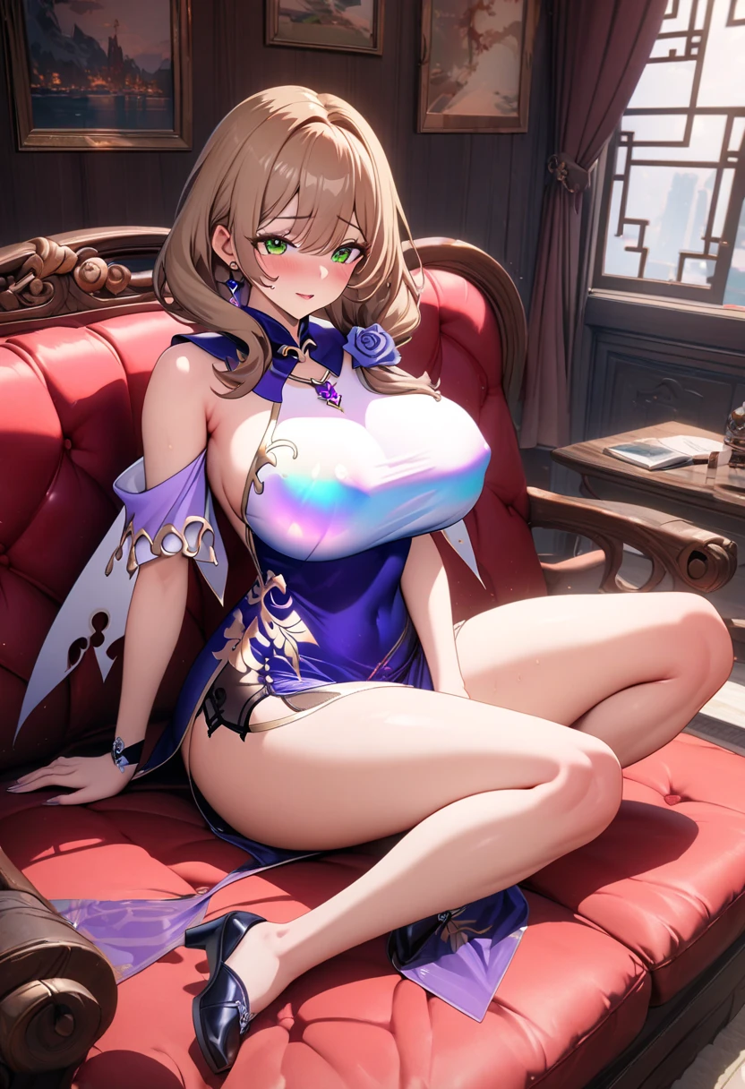 a girl using blue magic,lisa genshin impact,(jk huge tits),milf,mature female,curvy body,good detail,one eye closed,giga size,taller then a mountain,looming over a city,destruction,magic,mystical,beautiful,seductive smile,temptation,shining eyes,shadow over city,full body,destroyed cities