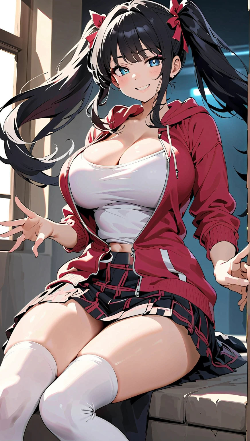 (highest quality:1.2,evil lady,cg, Very detailed, High Detail, digital coloring, High Contrast, masterpiece:1.2, highest quality, Best aesthetics), 8k,masterpiece, cute,tall,beautiful,best quality, 1lady,black hair,long hair,empty eyes, (finely detailed empty pupils and detailed face),,,,extremely detailed cg unity 8k wallpaper,solo,(latex military costume:0.9),large breasts,seductive smile,military hat,latex thighhigh,large breasts,black hair,pink eyes,pink leotard,pantyhose,military coat,enamel suits,grossy lips,sitting,,sadistic smile,,heel,shiny skin,military coat,detailed face,beautiful body,full-body,adult,leotard,show me breasts,sadistic,seductive smile,enamel leotard,latex,