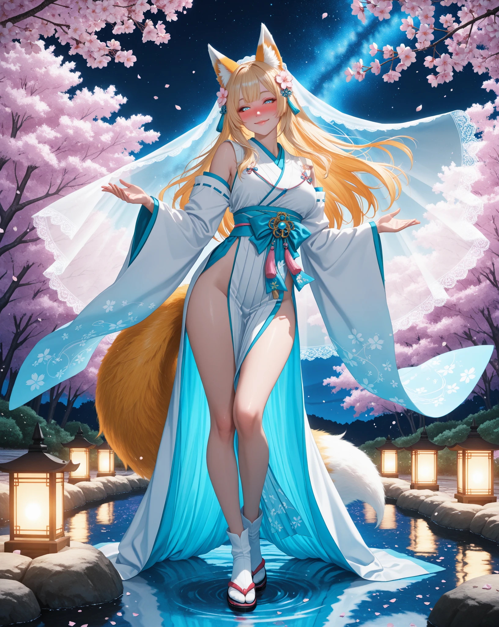 Hair matching blonde fox ears