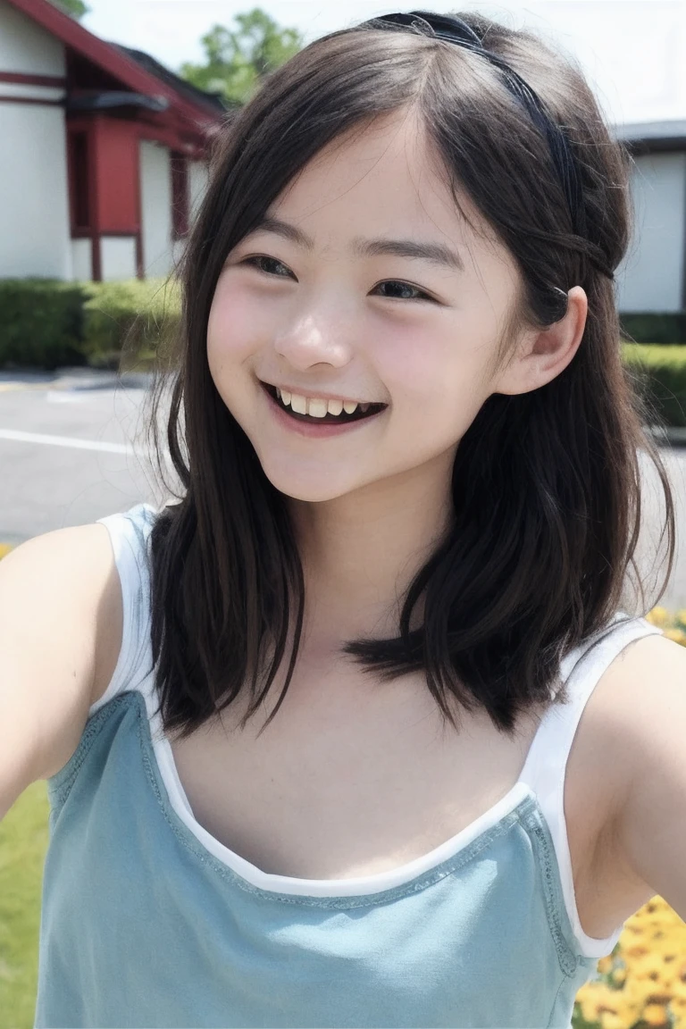 ((nsfw)),Photo of Pretty Japanese woman, flat breste,round face,high quality, shot on iPhone,smile
