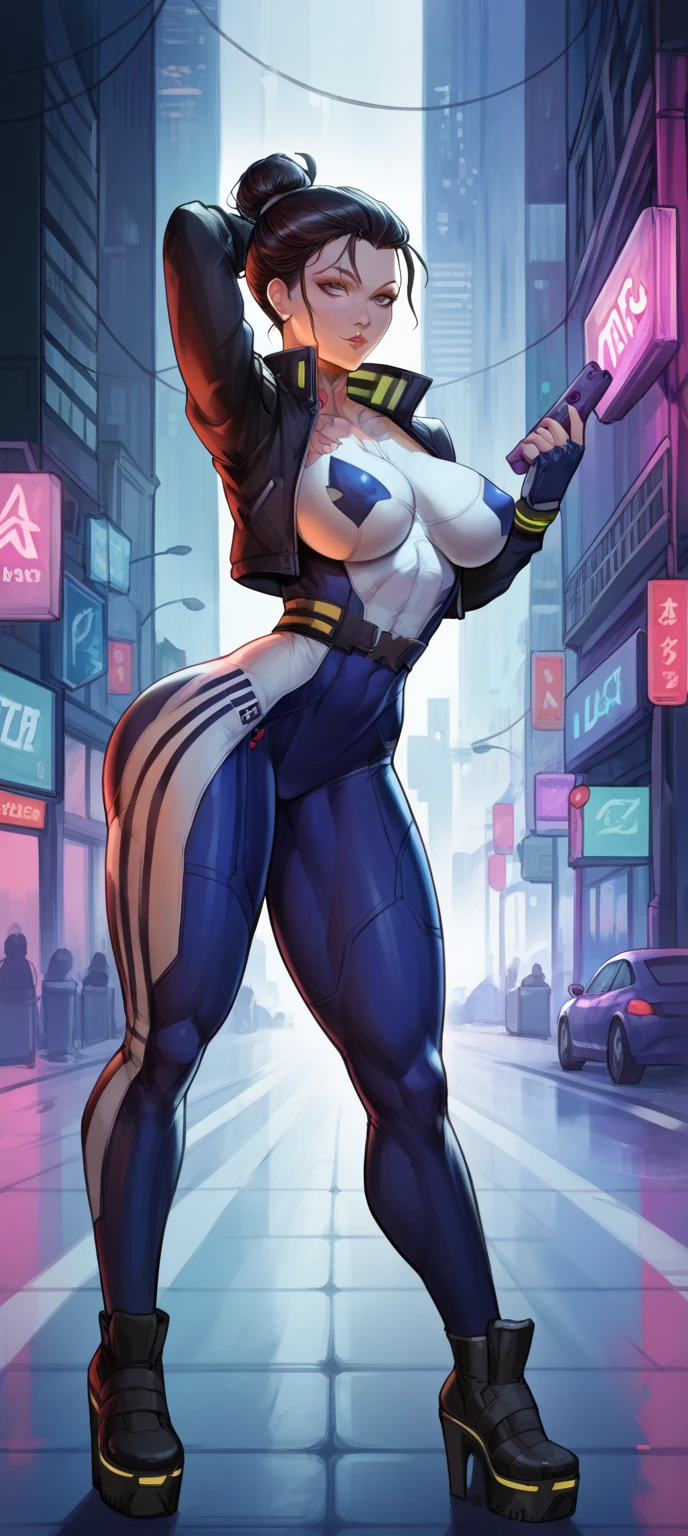 ((masterpiece)),(((best quality))),((character design sheet)),((rough sketch)),((vulgar)),thick thighs,womens soldier,((between breasts)),wearing an Wet sexual Police uniform,milking