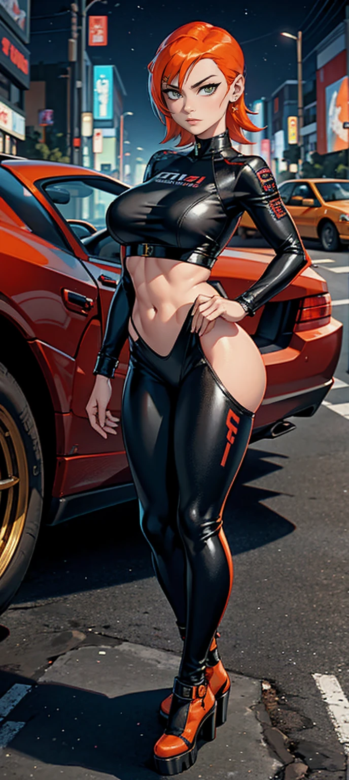 (back view),(rule of thirds),((ultra realistic illustration:1.2)),Athletic blonde woman, (short hair), tomboy, cute, ((smile)), Red lipstick,necklace, black evening dress, belt, high heels.Masterpiece, best quality,(highly detailed:1.2),(detailed face and eyes:1.2), 8k wallpaper, depth of field, natural lighting. core shadows, high contrast, bokeh.