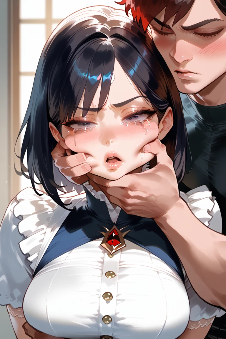 ((Mature woman wears a very large black sweater:1.5)))((From an angle where you can see the whole body)))(((In a crowded train))((Sitting on all fours and spreading legs))、((With tongue out and dick in mouth:1.5:))((Mature woman lets men touch her small breasts:1.5))Sexy brown woman1people、Highest quality、超High resolution、High resolution、Detailed CG、8k wallpaper、20-year-old、Detailed and beautiful、(Brown and shiny body、:1.5)、Embarrassed、(A dreamy face:1.5)、((A deep blowjob with a tangled tongue:1.5))、Full of embarrassment、((A mature woman has her breasts grabbed by a large group of passengers:1.8))((Having an orgy on the train))((Suck penis with drool:1.5))