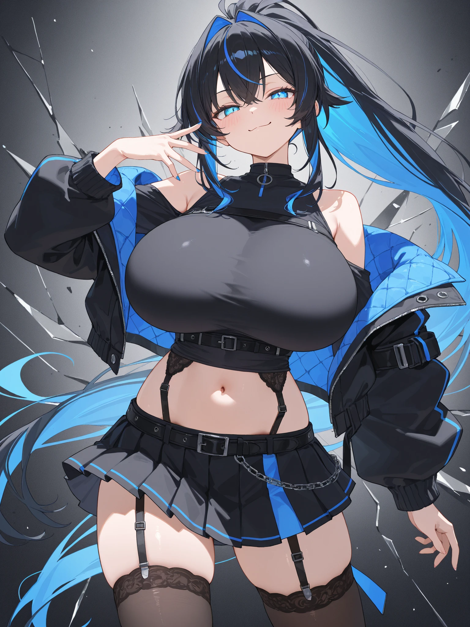 (masterpiece), best quality, eyes without emotion, Perfect face, 1 Girl, Solitary, Huge breasts, sad, Bangs, Hourglass figure, , Mother, long hair, curls, (Light blue hairBREAK Light blue eyesBREAK) lipstick, Snow Forest, ice, ice冷的地板, Cloudy sky, ice skates, permanent, SweaterBREAK Black tightsBREAK Blue skirtBREAK Shut up, Smile, dancing on ice, Crazy breast swelling