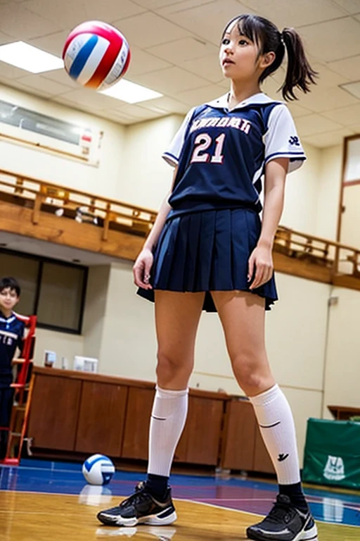 ((RAW, analog style)), F/1.8, ((1 japanese beautiful woman )), (((((wearing navy volleyball uniform and 20 denier dark brown shiny pantyhose))))), ((Standing pose with hands on hips,fashon model pose , stylish pose, contrapposto)) ,((full body shot,front view)), Spread your feet to shoulder width,japanese race queen,(((athletic tall slender))), ((korean heavy make up)),smile and laghing face,((brown long straight hair)),black highheel,((Very beautiful and pretty)), ((cute cheeks)), ((oval and tall face)), ((bangs)), ((human black eyes)), ((human ears)), ((natural look)), Tokyo city, Bunny teeth, Realistic face, beautiful long leg, ((both eyes are the same)), natural look, photographed with a Sony a7 III Mirrorless Camera, ((film grain, skin details, high detailed skin texture, raytracing, 8k hdr, dslr)),athletic slender (((muscular))) dark haired pale skin , (beautiful detailed face), great legs, ((nice hands)), even eyes, erect pointy nipples, 4K, (pores), glistening skin, 1200ppsi, hyperrealism