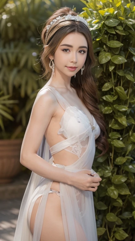 ultra-detailed, high quality, masterpiece, detailed face, beautiful eyes(detailed eyes), Greek mythology, Goddess, Hera , the queen of the gods, striking and captivating, features are classically beautiful, with high cheekbones, a perfectly proportioned face, eyes depicted as large and captivating, hold an intense gaze, golden hair , Gole hair is luxuriant and flowing, cascading down her back in waves , wearing elegant robes adorned with intricate patterns , Her beauty is not merely superficial but embodies the essence of power, authority, and regality, open half breast, good booty, much torn in clothes, view to thigh, many torn in clothes, view to thigh, cluster skin, wet skin, realistic, original, view to thigh