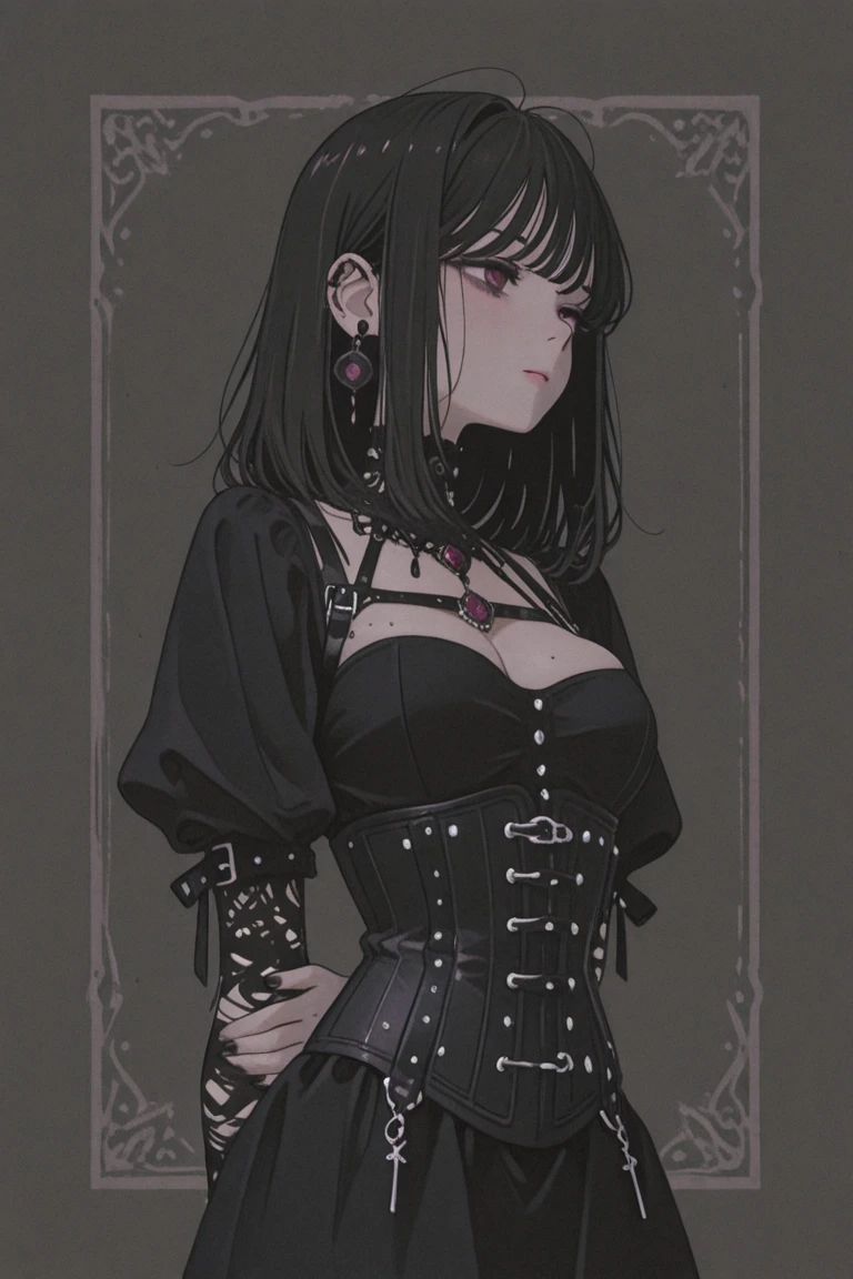 <lora:GothicC-15:0.9>, GothicC, <lora:MomoY-10:0.7>, black hair