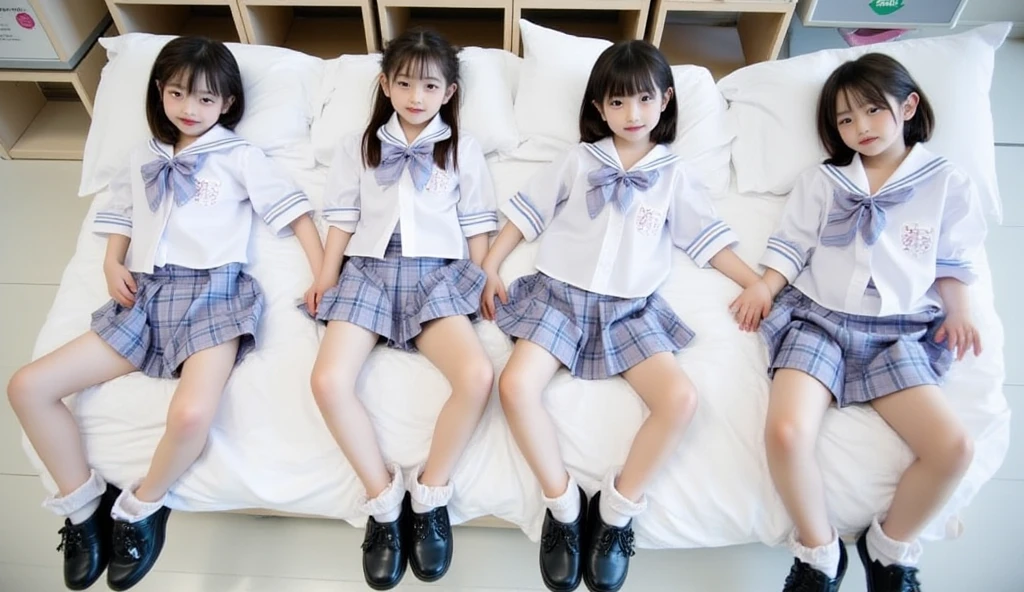 On a super-large cruise ship,Five delicate cute little girls with upturned asses,junior school student,比基尼,Run,Run,Sit on your knees