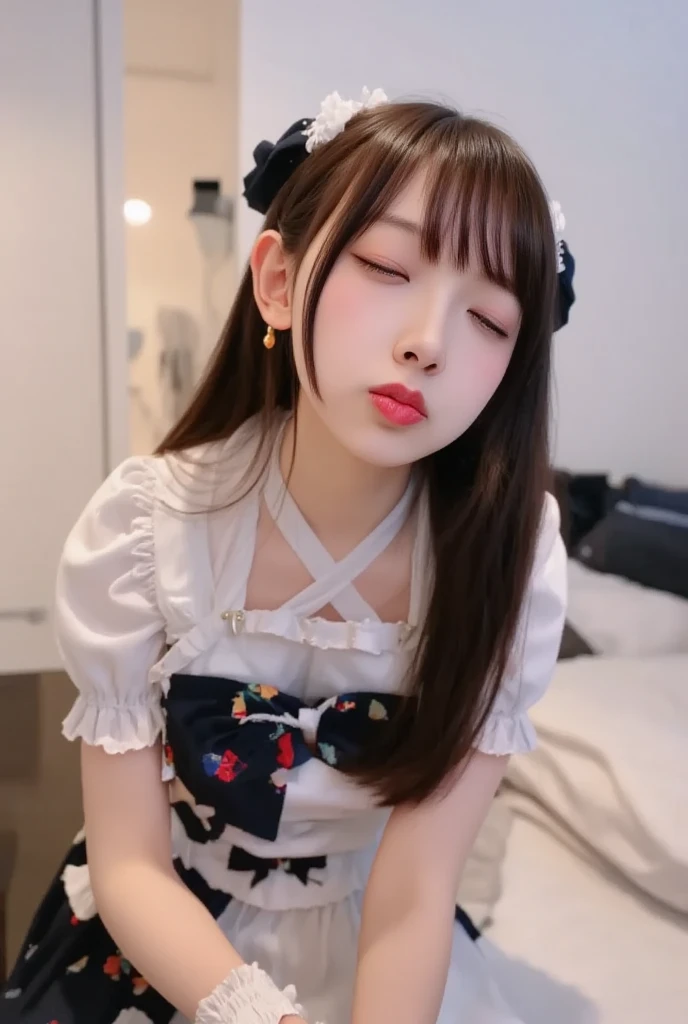 (((nsfw, (spread pussy:1.3))),８K masterpiece,highest quality,(realistic:1.2),(whole body),(((Maid style nude))),(looking at the viewer:1.3),W3T,(beautiful face:1.2),long hair,(sweaty skin:1.2),(scatter:1.2),idol face,20歳のadultの日本人女性,（Bed),(embarrassed expression),look at the viewer,Super cute,Angle from below,((adult)),20 year old Japanese woman,beautiful girl,A woman once in a millennium,leaning back,More than one person,(orgasm face:1.5),(((cum in pussy)))