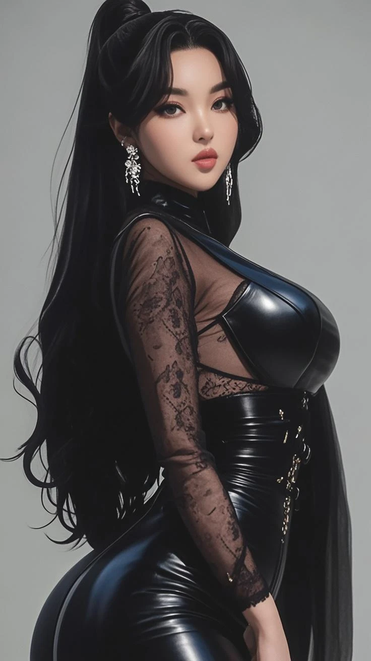 full body, hyper realistic lifelike texture dramatic lighting unrealengine trending on artstation,award winning photo,nikon RAW photo,8 k,Fujifilm XT3,masterpiece, best quality, realistic, photorealistic,ultra detailed,extremely detailed face, solo,1girl, standing, posing for a photo, goth e-girl, twin pigtails, black and pink hair, long flowing hair, black gothic clothing, heavy goth makeup, bedroom, dark royal palace, posing for a photo , hwasa, <lora:hwasa_V10:1> ruined makeup
