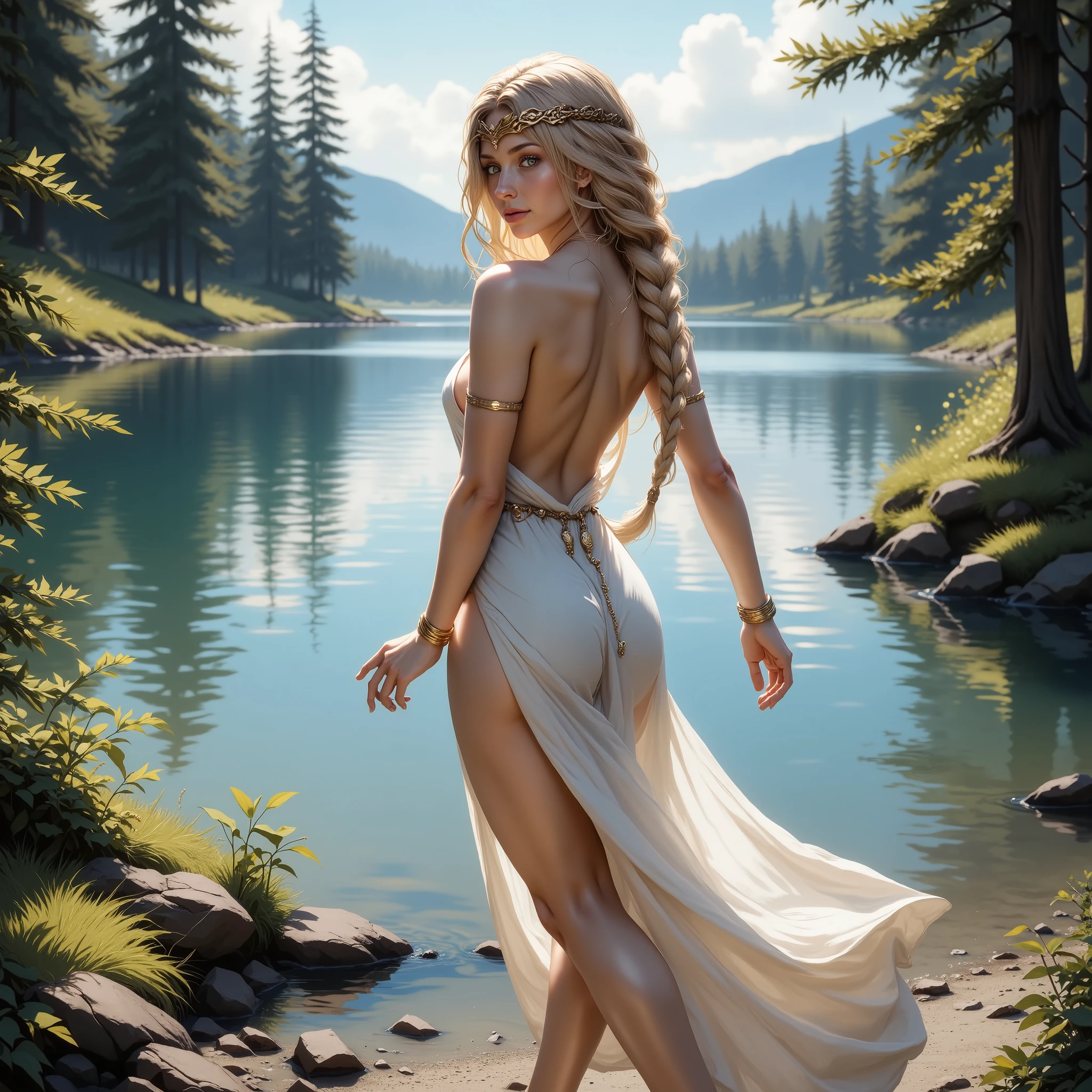 Blonde Nordic goddess showing off her butt