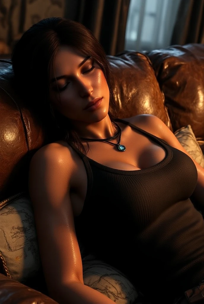 Lara croft qui suce une bite